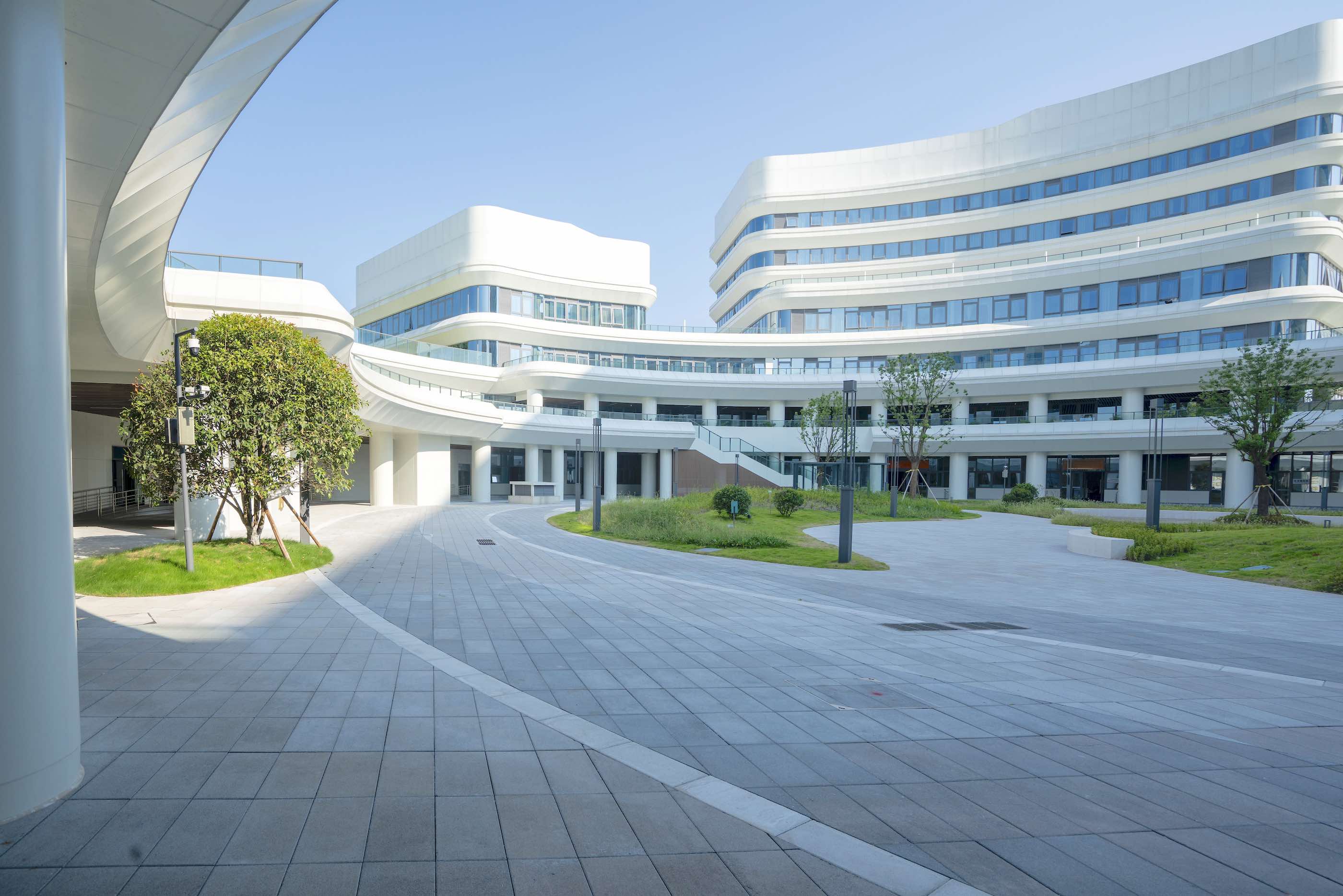 The administrative building square of the hospital